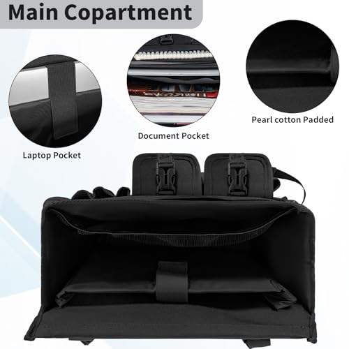 Car Front Seat Organizer Backseat Organizer with Dedicated Tablet Laptop Storage Adjustable Shoulder Strap Cup Holder Truck Seat Storage Universal Fits for Most of Car
