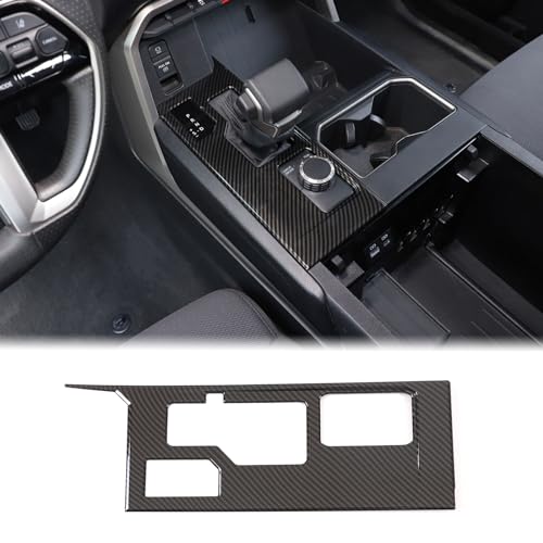 Aunginsy Central Control Gear Shift Panel Trim Cover Compatible with Toyota Tundra/Sequoia 2022-2024 Truck Gear Shifter Console Anti-Scratch Panel Frame Decorative Sticker Protection ABS Accessories - color: Carbon Fiber Pattern, size: Without 4WD