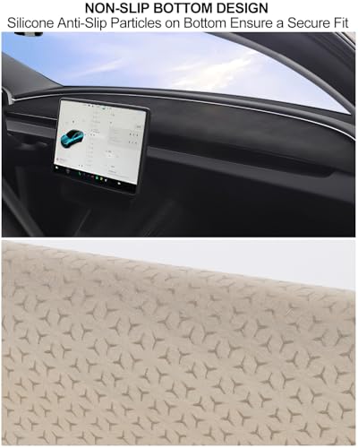 for Tesla Dashboard Cover Mat Model Y Refreshed Juniper Accessories 2025 2026 Interior Dash Mat Pad Anti-Glare & Sun Protection Center Console Model Y Suede Dash Vent Covers Black