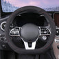 Soft Suede D Shape Steering Wheel Cover, Warm Steering Wheel Cover Fashion Universal 15 inch, Black - color: D Black, size: D Shape