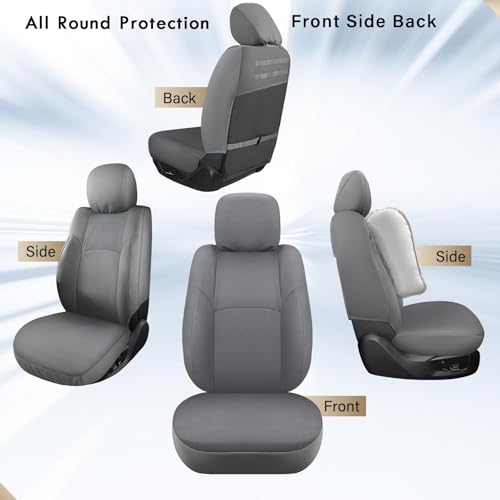Coverado Chevy Silverado Oxford Rear Seat Covers, Fit for Chevy Silverado GMC Sierra 2007-2013 & 2019-2026 1500, 2020-2026 2500HD 3500HD Crew Double Extended Cab(Flat Rear, Gray)