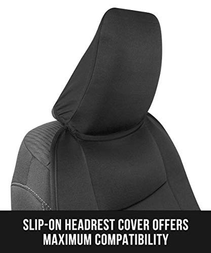 BDK EasyFit Car Seat Covers for Front Seats, Black – Front Seat Cover Set with Integrated Headrest Cover, Quick Slip-On Installation, Fits Most Car Truck Van SUV - color: Black