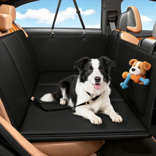 Dog Car Seat Cover, Back Seat Extender & Dog Hammock for Car, PU Leather Waterproof Pet Seat Cover, Nonslip Backseat Protector for Large Dogs - size: PU Leather