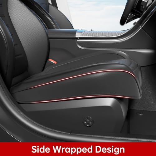 2Pcs Car Seat Cover Front PU Leather Seat Covers Universal Bottom Seat Covers for Most Vehicles,Sedan,Truck,SUV,21.26 inches in Length and 21.26 inches in Width (Black-Front Bottom 2 Piece) - color: Black-Front Bottom 2 Piece