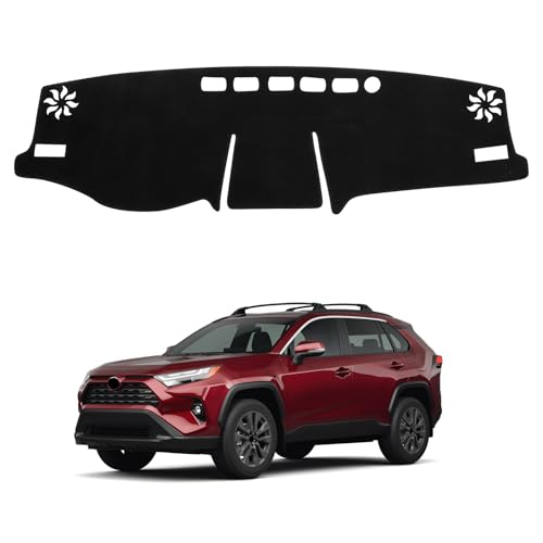 Dash Cover Mat Compatible with Toyota Rav4 2019 2020 2021 2022 2023 2024 2025 Car Interior Dashboard Cover Mat Nonslip Dashmat Sunshade Glare UV Rays Protector Accessories Custom Fit - size: Compatible with Rav4 2019-2025