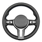 MEWANT Hand-Stitched Steering Wheel Cover for BMW (M Sport) F22 F23 F30 F34 F32 F33 F36 F10 F07 F12 F13 F06 F39 F25 F26 F15 F16, DIY Custom Fit Steering Wheel Wrap for BMW - color: 29:3D style:Microfiber leather&White thread