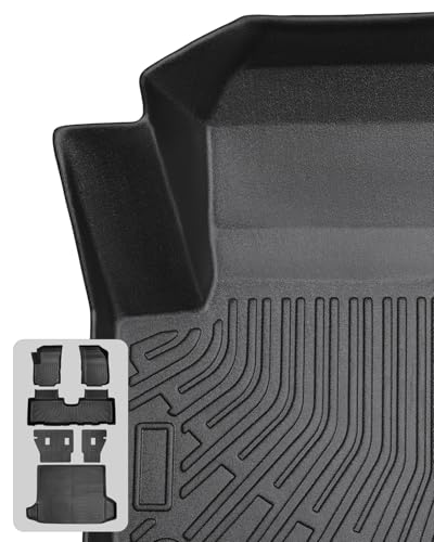 Car Floor Mats for Chevy Equinox & for Gmc Terrain: 2018 2019 2020 2021 2022 2023 2024 All Weather Rear Backrest Mats for Equinox 18-24 Rubber Black Trunk Liner Accessories for Terrain TPE Mats(6PCS)