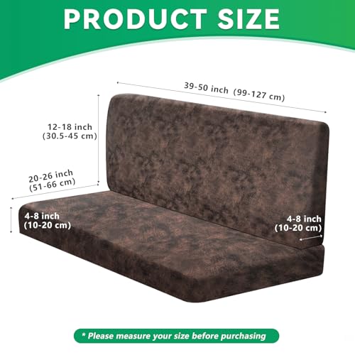 molasofa Leather Like RV Dinette Cushion Covers, RV Booth Seat Cover Stretchable Camper Cushion Couch Covers Washable Slipcovers for RV Camper Car Bench (1 Backrest Cover & 1 Bench Cover, 03Brown) - color: 03brown, size: 1 Bench Cover & 1 Backrest Cover