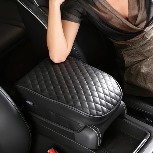 WEIHAO Car Arm Rest Cover Pad, Thick Padding 12.4x7.28x2.2 inch Car Armrest Cushion, Memory Foam Leather Center Console Cushion Pad for Sedans, SUVs, Most Vehicles (Black-1PC) - color: Black (Small 12.4x7.28x2.2 inch)