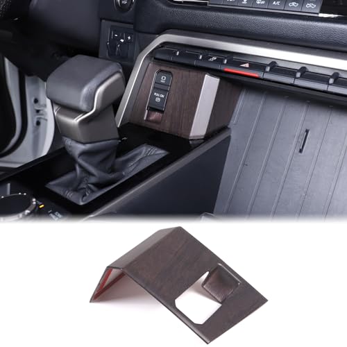 Car Central Electronic Handbrake Button Frame Cover Compatible with Toyota Tundra/Sequoia 2022-2023 Center Console Electronic Handbrake Button Protect Frame Decor Cover Trim ABS Interior Accessories - color: Oak Grain Pattern