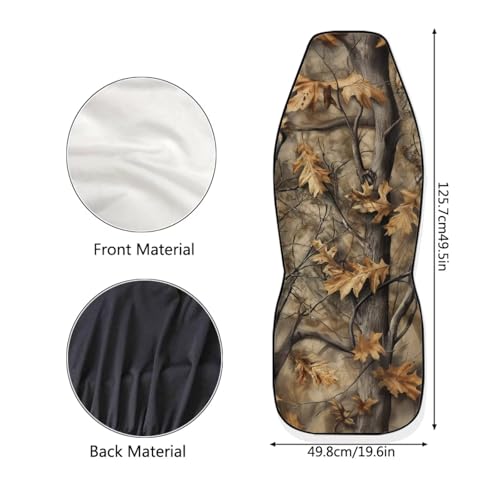 Howilath 2 Piece Car Front Seat Covers Set Anti-Slip Camo Oak Hunting Wood Auto Seats Protector Interior Accessories Fit SUV Sedan Truck - color: Camo Oak Hunting Wood