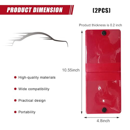 2 PCS Car Registration Insurance Holder, Waterproof Vehicle Glove Box Document Organizer with Closure, Auto Essential Cards Driver License Holder for Most Cars Trucks SUVs (Red, Blue Flag)