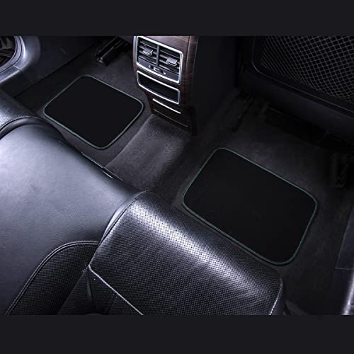 CAR PASS Embroidery Butterfly Car Floor Mats, Green Carpet Floor mats with Heel Pad, Universal Fit for Suvs,Sedans,Trucks,Cars, Set of 4 (Black and Green) - color: Green Butterfly