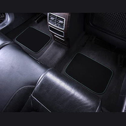 CAR PASS Embroidery Butterfly Car Floor Mats, Green Carpet Floor mats with Heel Pad, Universal Fit for Suvs,Sedans,Trucks,Cars, Set of 4 (Black and Green) - color: Green Butterfly