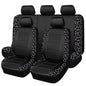 Flying Banner Carbon Fiber Leather Vehicle Seat Covers, Leopard Gray Black, Universal Fit - 8PCS - color: Leopard Gray Black, size: Full Set -- 8PCS