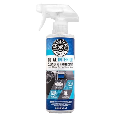 Chemical Guys Total Interior Cleaner & Protectant Interior Cleaner, Cleans & Protects Leather, Vinyl, Plastic, Rubber, Glass with a Streak-Free Finish — Cars, Trucks, SUVs, RVs, 16 oz - size: 16 Fl Oz (Pack of 1), style: Fresh