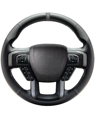 Belinous Leather Steering Wheel Cover Lace Up, Hand-Stitch on Wrap, Steering Wrap Compatible with Ford F-150 2015 2018/Expedition 2018/F-150 Limited 2016/F-Series Super Duty 2017 2020 2022 (Gray) - color: Gray, size: Type A3