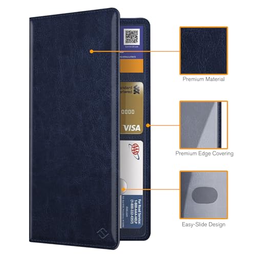 FINPAC Car Registration and Insurance Card Holder, Vehicle Glove Box Card Organizer Wallet Automobile Accessories for License - color: Navy