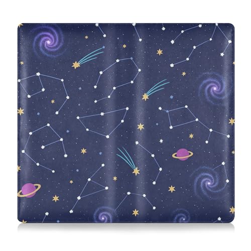 linqin Car Registration and Insurance Card Holder, Galaxy Space Glove Box Organizer Card Document Wallet - color: Galaxy Space