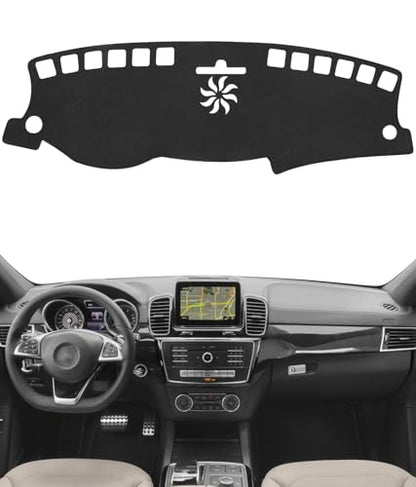 BIBLOZ Dash Cover Mat for Mercedes Benz 2017 2018 2019 GLE Model GLE300d GLE350 GLE400 GLE550e GLE43 GLE63 Accessories Black Flannel Interior Trim Car Dashboard UV Sun Protection - size: 2017-2019 GLE
