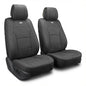 FH Group Front Set Faux Leather Seat Cushions - Car Seat Covers for Low Back Seat, Universal Fit, Airbag Compatible Car Seat Cover for SUV, Sedan, Solid Black - color: Black, style: Front Set