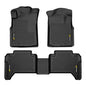G-PLUS TPE Cargo Liners Black Compatible with Toyota Tacoma Double Cab 2005-2015 All Weather Full Cover Protection 1st & 2nd Row Floor Liner - size: Fit Toyota Tacoma 2005-2015 | Double Cab | 3PCS