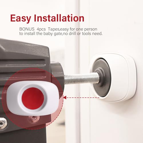 EUDEMON Safety Baby Gate Wall Protector Wall Saver for Pressure Mounted Gate Protect Walls/Baseboard/Stairs/Door Frame/Doorways Work on Pet & Dog Gates Easy to Install (White, 4 Pack)