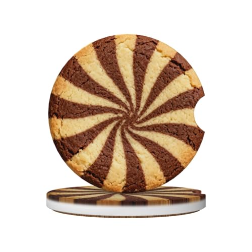 Cookies 2 Pack Car Cup Holder Coasters Absorbent Ceramic Drink Coasters 2.56" Universal Anti Slip Cup Mat with Non-Scratch Cork Base and Finger Notch Auto Accessories Interior for Women Men - color: Blue