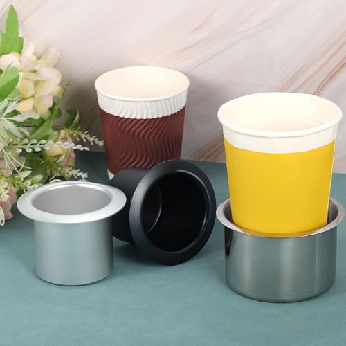 uxcell 2 Pcs 201 Stainless Steel Drop-in Cup, 1.38" x 4.2" Drink Can Holder Poker Table Cup Holder Insert for Sofa Boat Car Marine, Silver - size: 1.38" x 4.2"