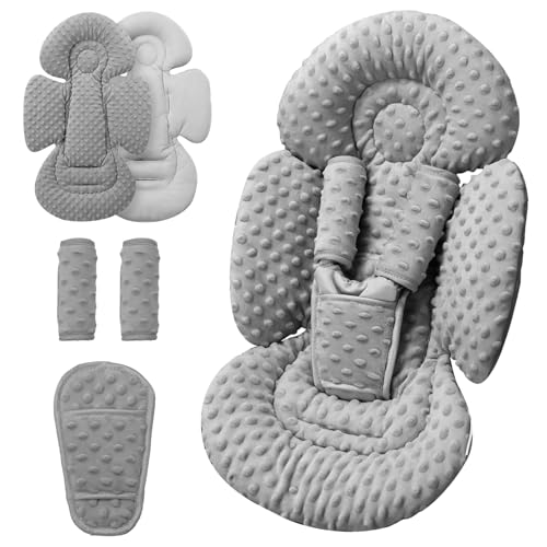 Generic Infant Insert Compatible with Mamaroo Swing & Graco Swing and Infant Car Seat, Newborn Insert Baby Head Body Support, Reversible Design, Breathable Soft Fabric, 1Pcs - Dots, Dark Gray - color: Dots, Dark Gray