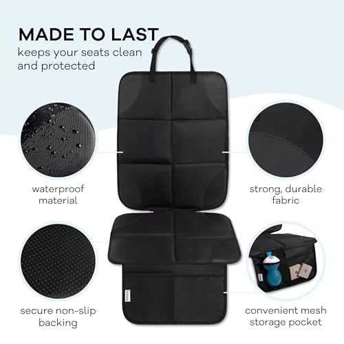 Hoovy My First Car Ride™ 3-in-1 Baby Car Essentials Bundle, Roller Sun Shades, Rear-Facing Mirror, and Seat Protector