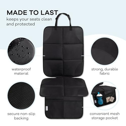 Hoovy My First Car Ride™ 3-in-1 Baby Car Essentials Bundle, Roller Sun Shades, Rear-Facing Mirror, and Seat Protector