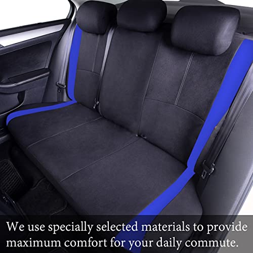 AICEL 9 Piece Car Seat Covers Full Set, Front and Rear Split Bench Auto Seat Protectors, Two-Tone Washable Automotive Seat Covers Universal Fit for Most Cars, Sedan, Truck, SUV - color: Blue