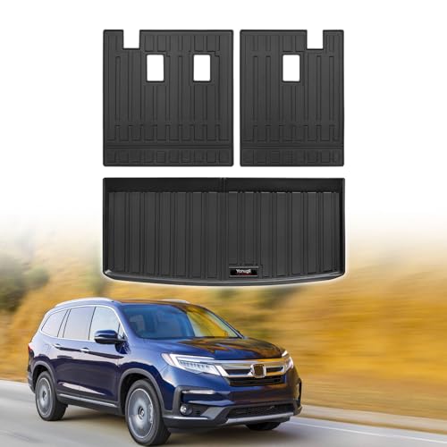 Custom for 2016-2026 Honda Pilot Cargo Mats Trunk Liner and 3rd Rear Seat Backrest Mats All Weather TPE Protection Mat Accessories (for 2016-2026 Honda Pilot) - color: for 2016-2026 Honda Pilot