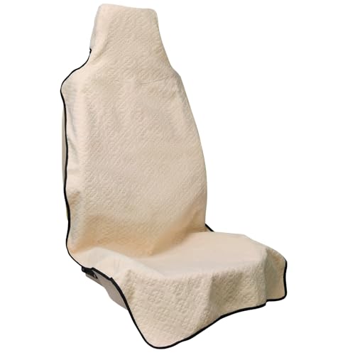 INFANZIA Waterproof Sweat Towel Seat Cover, Premium Car Seat Towel Protector for Trucks SUV Jeep, Universal Non-Slip Bucket Seat Covers for Post Gym Workout, Running, Swimming, Beach (Beige, 1Pcs) - color: Beige Four-Leaf, size: one