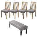 CRFATOP Printed Dining Room Chairs Seat Covers Set of 4 with Soft Bench Chair Cover Stretch Kitchen Chair Slipcover Washable Seat Cushion Slipcover Protector for Hotel Ceremony Banquet Wedding, 10 - color: Printed 10