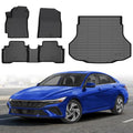 Floor Mats for Hyundai Elantra Hybrid 2021-2025 All Weather Protection TPE Anti-Slip Automotive Full Set Custom Fit Car Mats Accessories Floor Mats & Cargo Liner - style: 4) For Hyundai Elantra Hybrid | 2021-2026 | Combo Set