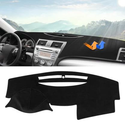 Autorder Dashboard Cover Mat for 2007-2011 Toyota Camry Accessories Dash Cover Upgrade Velvet Dash Mat Sunshade Glare UV Rays Protector - size: Black 2007-2011 Toyota Camry