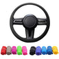 Cool Non-Slip Silicone Steering Wheel Protector, Steering Wheel Protective Cover, Non-Slip Car Steering Wheel Cover, Soft Silicone Steering Wheel Cover (Black) - color: Black