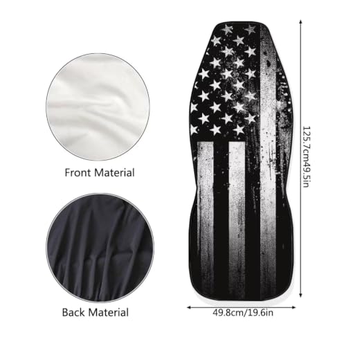Howilath Black American Flag Car Front Seat Cover 2 Pack Anti-Slip Seat Protector Cushion Covers Auto Accessories Fit Most Vehicle - color: Black American Flag