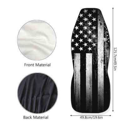 Howilath Black American Flag Car Front Seat Cover 2 Pack Anti-Slip Seat Protector Cushion Covers Auto Accessories Fit Most Vehicle - color: Black American Flag