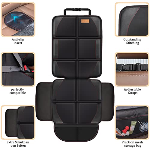 Car Seat Protector, 2 Pack, Thickest Padded 600D Fabric Padding, Waterproof, Durable, Anti Slip Backing, Child Seat Protection, Suitable for Babies, Toddlers, Children