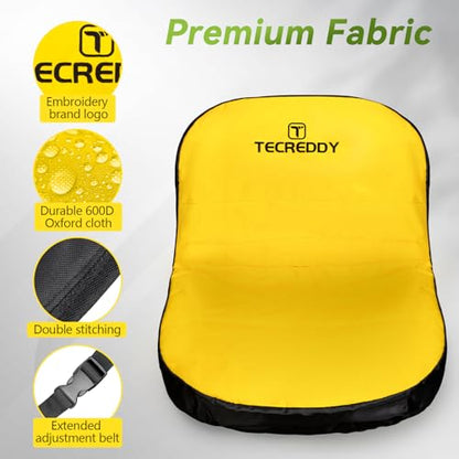Lawn Mower Seat Cover, Weatherproof Heavy Duty Tractor Seat Cover Compatible with John Deere LP92324 Cub Cadet Riding Lawn Mower, Medium - color: Yellow, size: Medium