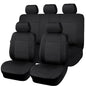 Flying Banner car seat Covers Full Set Velvet Cubic Stamp Massage Breathable Rear Bench Split Black Gray Beige tan 40/60 50/50 60/40 (Full Set - Low Back, Black) - color: Black