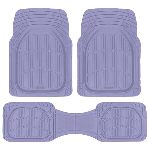 Lavender Purple Car Floor Mats - Universal Trim to Fit All Weather Purple Car Accessories - Girl Car Accessories for Women & Cute Car Mats for Women Lavender Girly Car Decor Truck & SUV