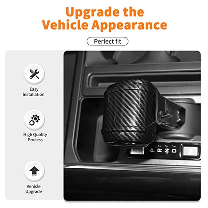 Carbon Fiber Gear Shift Knob Cover Stick Shifter Cap Cover Compatible with Ford F150 2021-2026+ - color: Carbon Fiber