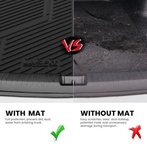 LASFIT Trunk Mat for Ford Fusion 2013-2020 (Only Fit Gasoline Not Fit Hybrid & PHEV) All Weather TPE Mats Custom Fit Cargo Mats for Ford Fusion Car Mats and Cargo Liner, Black - size: 2013-2020 | For Ford Fusion | Cargo Mat