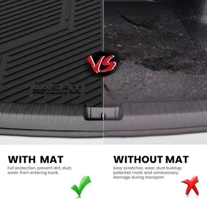 LASFIT Trunk Mat for Ford Fusion 2013-2020 (Only Fit Gasoline Not Fit Hybrid & PHEV) All Weather TPE Mats Custom Fit Cargo Mats for Ford Fusion Car Mats and Cargo Liner, Black - size: 2013-2020 | For Ford Fusion | Cargo Mat