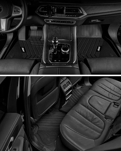 3W Floor Mats BMW X5 2019-2024 2025 2026, TPE All Weather Custom Fit Floor Liner for BMW X5 40i 50i 45e M50iM 1st&2nd Rows Full Set Car Mats Black (Only for 5 Passenger Seat) - style: 3) X5 2019-2026 | Floor Mats