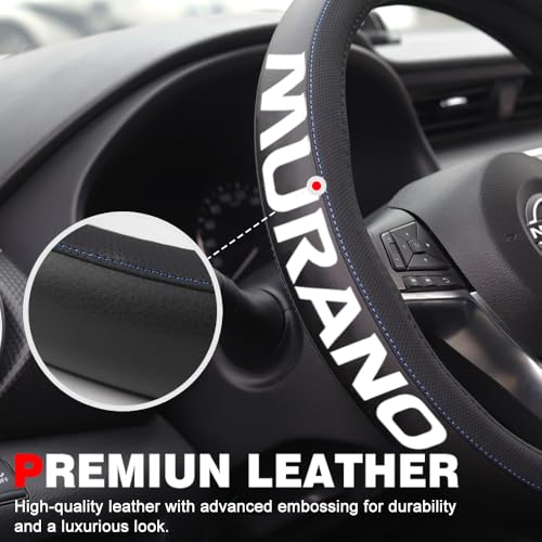 XITER Leather Steering Wheel Cover for Murano 2025-2026,with Murano Logo - color: Murano 2025-2026,With "Murano " LOGO